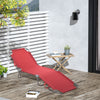 Outsunny Chaise Longue Exterieure Pliante, Tissu En Maille Respirant, Rouge