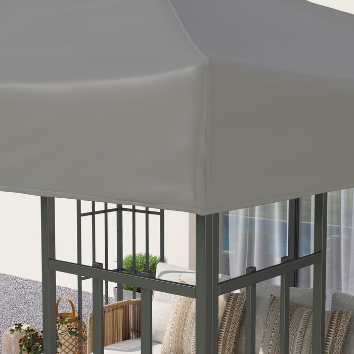 Outsunny Couverture De Remplacement Pour Gazebo A Deux Etages, Upf30+, Gris