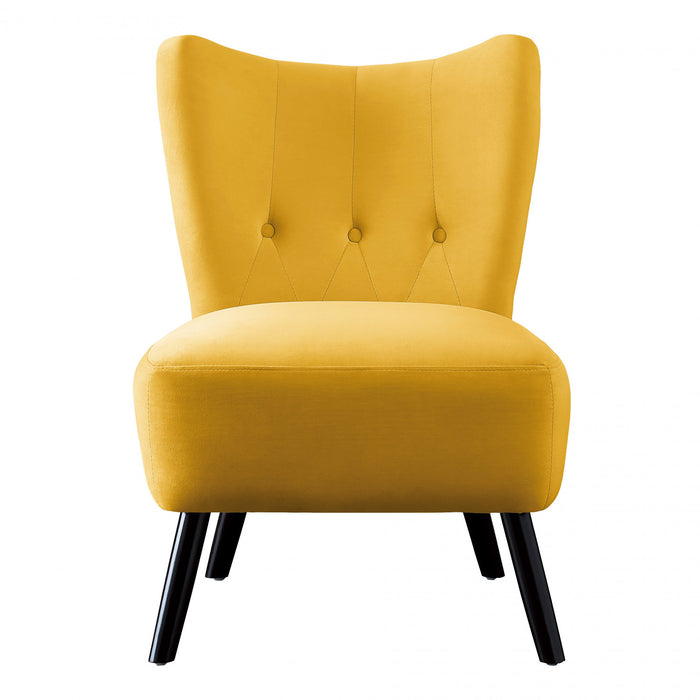 Fauteuil D'appoint Ginny En Velours Jaune