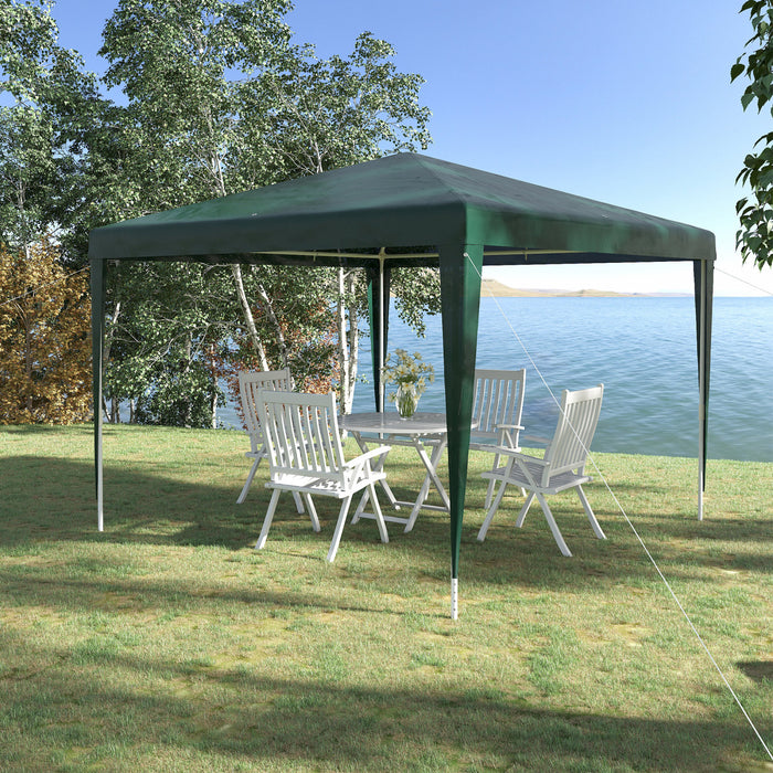 Outsunny Tente De Fete, Abri D'evenement Portable Auvent De Gazebo, Vert