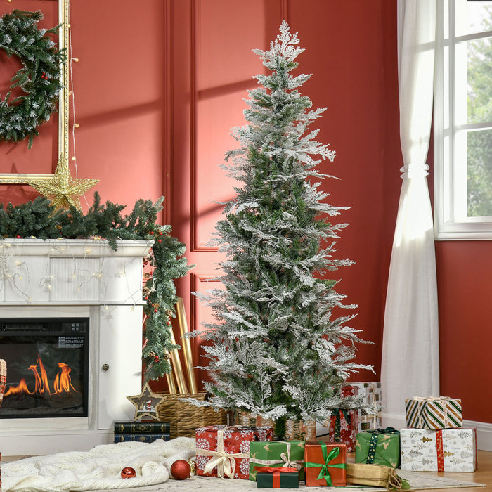 Homcom Cypres D'arbre De Noel Artificiel Floque De Neige De 6 Pieds