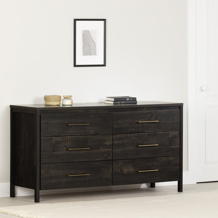 Gravity Commode 6 Tiroirs - Noir Antique