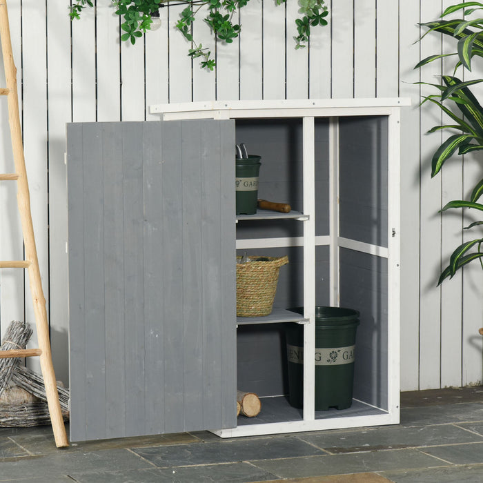 Outsunny Abri De Jardin De 29.9\" X 21.7\" X 45.3\" Avec Toit En Asphalte Gris