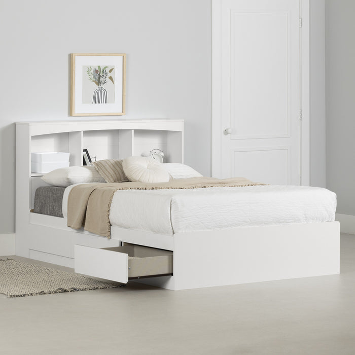 Step One Ensemble Lit Matelot Et Tete De Lit Bibliotheque - Blanc Solide