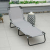 Outsunny Chaise Longue Pliante Avec Dossier Reglable, Gris