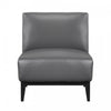 Fauteuil D'appoint Murdock En Cuir Gris Fonce
