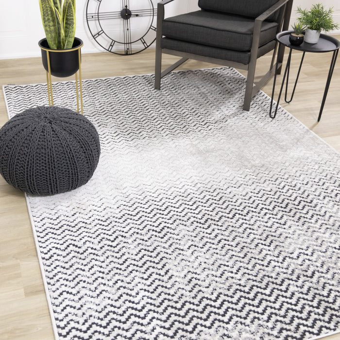 Carpette à motif de chevron lavable à la machine - 7 pi 10 po x 10 pi 6 po