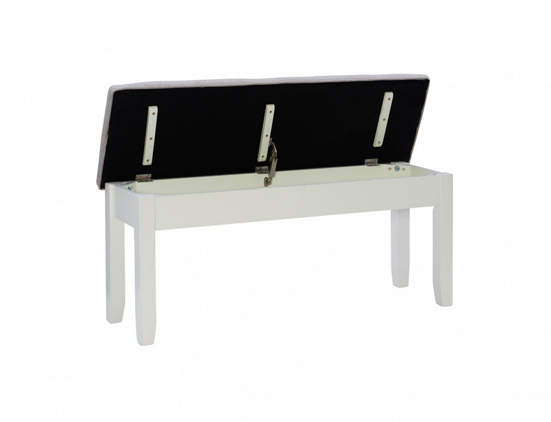 Banc de salle à manger Jane en tissu avec rangement - gris