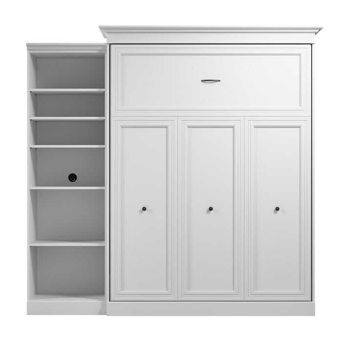 Grand lit escamotable Versatile de Bestar de 92 po (L) avec organisateur de garde-robe - blanc