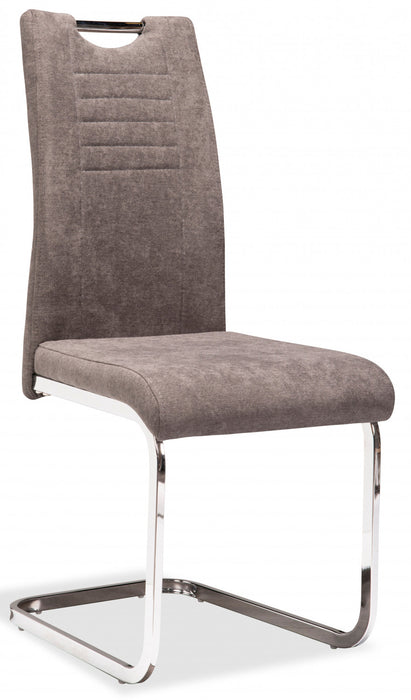 Chaise De Salle A Manger En Tissu Gris (ensemble De 2)
