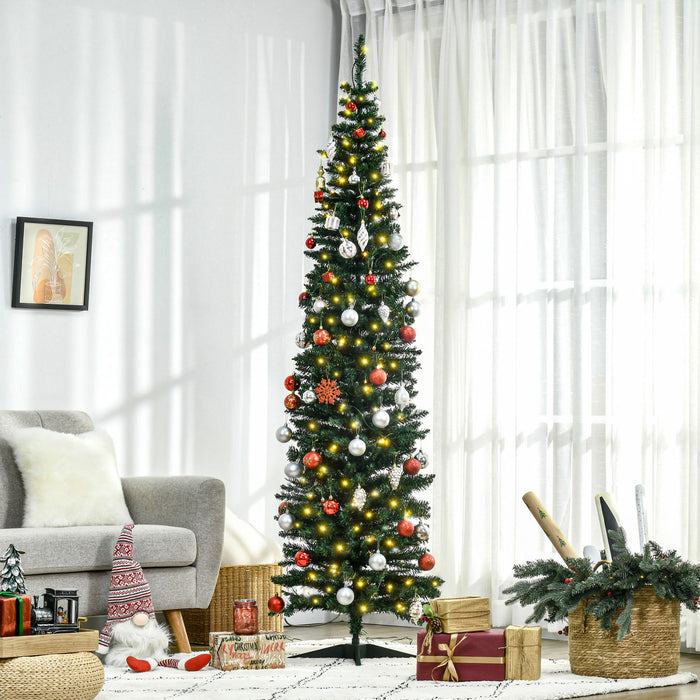 Homcom Arbre De Noel Artificiel Illumine 6 Pi Avec Lumieres Led Blanc Chaud