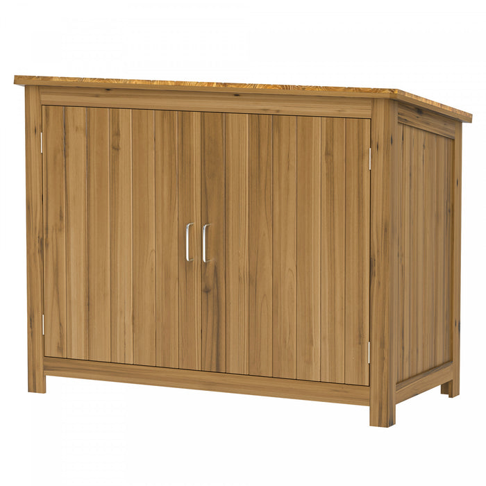 Outsunny Meuble De Rangement Pour Abri De Jardin En Bois Avec 2 Etageres