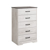 Commode verticale Rustic Ridge de Prepac de 27,5 po à 5 tiroirs - blanc délavé
