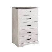 Commode verticale Rustic Ridge de Prepac de 27,5 po à 5 tiroirs - blanc délavé