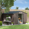 Outsunny Abri De Jardin 9'x10,6' Avec Kit De Fondation En Acier, Marron
