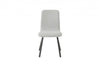 Chaise de salle à manger avec revêtement en tissu gris clair et base en métal noir