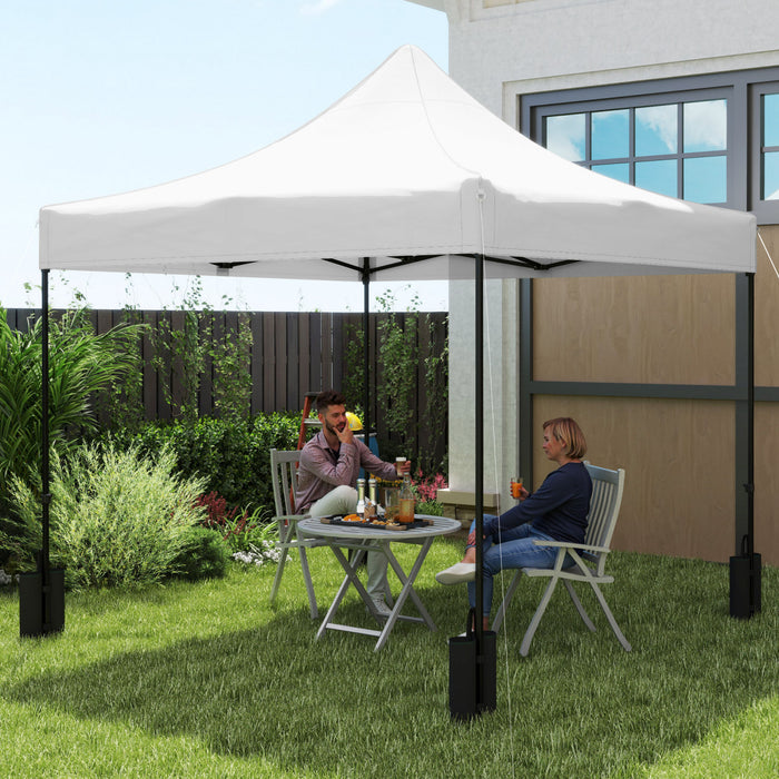 Outsunny Auvent De Remplacement Avec Sacs De Poids, 10' X 10', Blanc