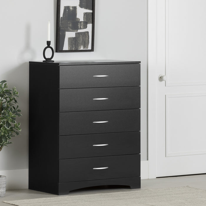 Step One Commode 5 Tiroirs - Noir Solide
