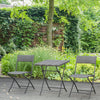 Outsunny Ensemble Bistrot 3 Pieces En Rotin, Mobilier De Jardin Pliant Gris