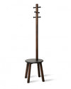 Portemanteau et tabouret modernes Pillar de Umbra en bois - noirs et noyer
