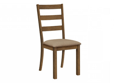 Dining Chair Set of 2 Kitchen Dining Room Brown Fabric Walnut Wood Legs Transitional|Ensemble de 2 chaises de salle à manger de style transitionnel avec tissu brun et pattes en bois noyer pour la cuisine et la salle à manger