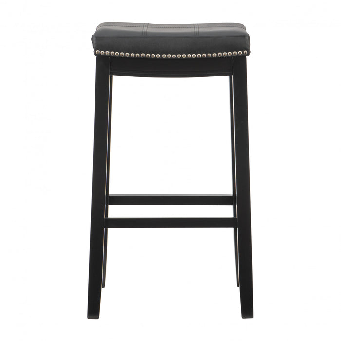 Tabouret bar Claridge en similicuir et sans dossier - noir