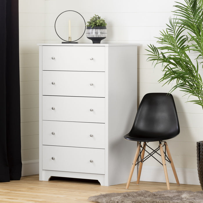 Vito Commode 5 Tiroirs - Blanc Solide