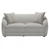 Isla Causeuse 70 po. en boucle avec accoudoirs baril arrondis et coussins decoratifs - Creme