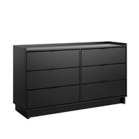 Commode Simply Modern de Prepac de 52,5 po à 6 tiroirs - noire