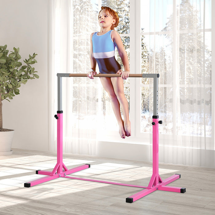 Soozier Barre Horizontale De Gymnastique A Domicile Professionnelle Pour Enfants, Maison Reglable, Fitness Avec Cadre En Acier Et Bois De Hetre