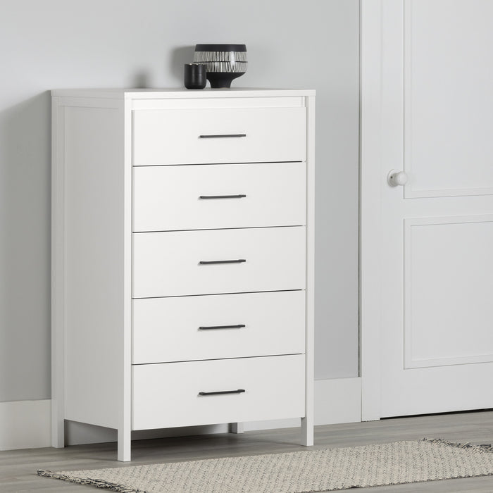 Gravity Commode 5 Tiroirs - Blanc Solide