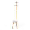 Portemanteau et tabouret modernes Pillar de Umbra en bois - blancs et naturels