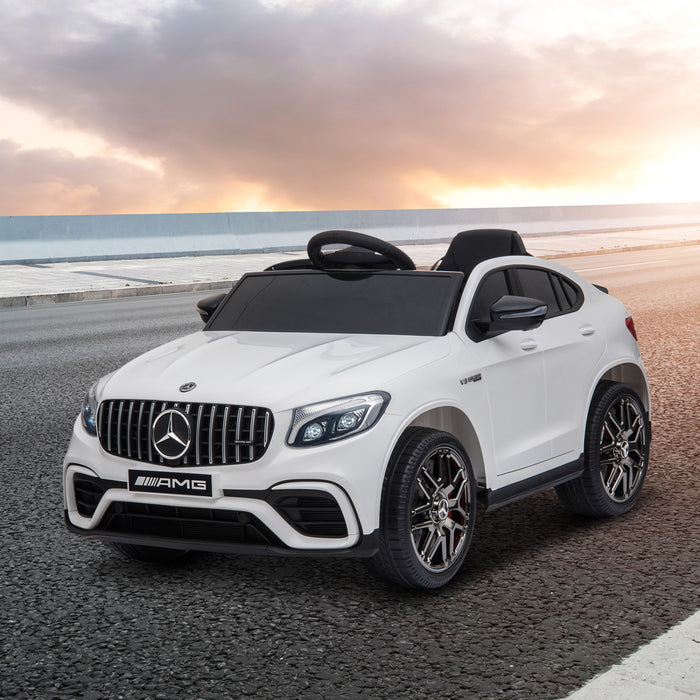 Aosom Voiture Electrique 12 V Pour Enfants Sous Licence Officielle Cadeau Parfait Avec Roue De Suspension Telecommandee Blanc