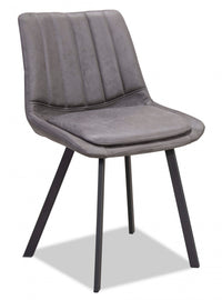 Chaise De Salle A Manger Kerri En Similicuir Charbon (ensemble De 2)