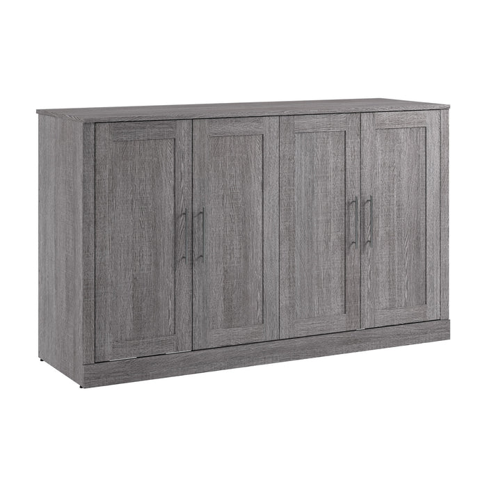 Armoire-lit double Pur de Bestar de 69 po (L) avec matelas - gris écor