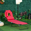 Chaise Longue D'exterieur Adjustable Outsunny, Rouge