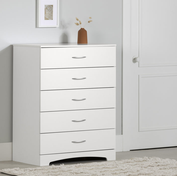 Step One Commode 5 Tiroirs - Blanc Solide
