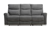 Sofa à inclinaison électrique Quest de 82,5 po en tissu de chenille- gris