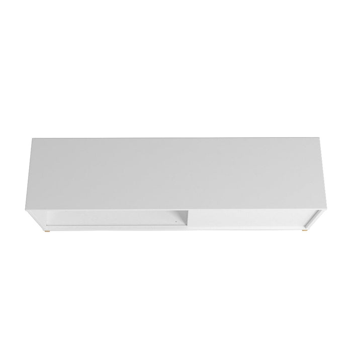 Meuble pour téléviseur Bowery de Manhattan Comfort de 55,12 po avec 2 tablettes - blanc et chêne