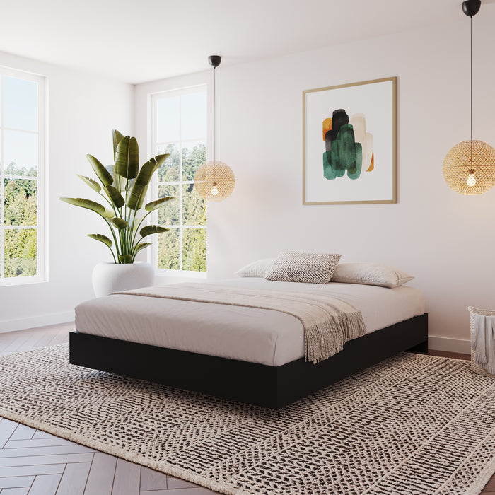 Lit plateforme double Nordika - noir