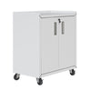 Armoire mobile Fortress de Manhattan Comfort de 31,5 po en métal texturé avec 2 tablettes réglables pour le garage - blanche