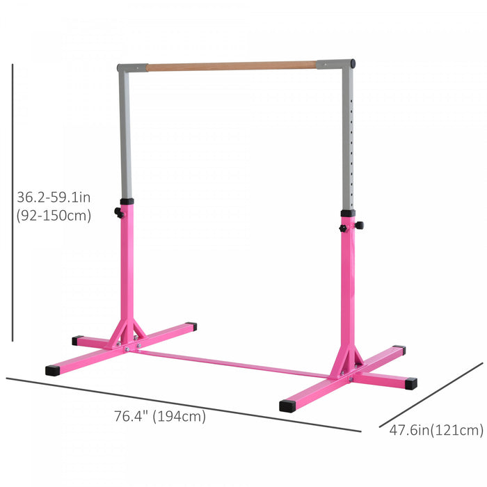 Soozier Barre Horizontale De Gymnastique A Domicile Professionnelle Pour Enfants, Maison Reglable, Fitness Avec Cadre En Acier Et Bois De Hetre