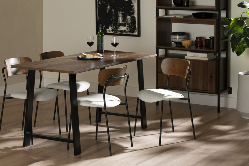 Chaise de salle à manger Hype crème et brune - ensemble de 2