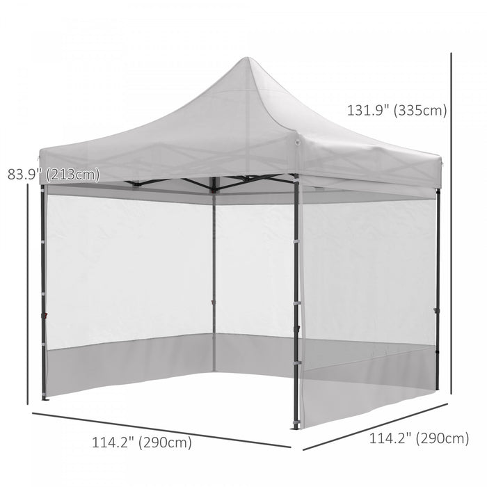 Outsunny Tente A Gazebo Pop-up 10' X 10' Avec Cotes, Hauteur Reglable