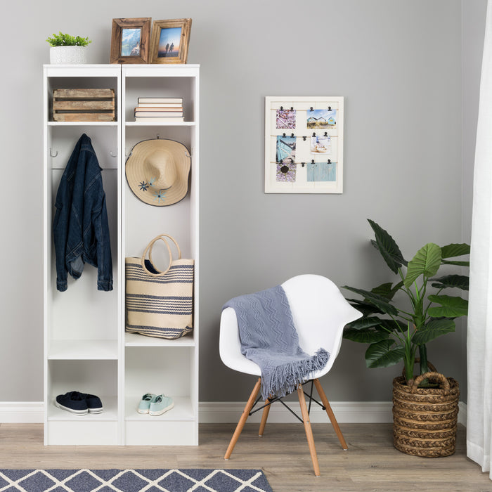 Portemanteau Etroit A 2 Tablettes – Blanc (ensemble De 2)
