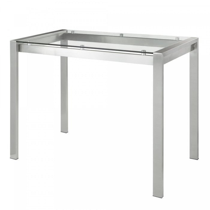 Table de salle à manger contemporaine Fuji de hauteur comptoir en verre