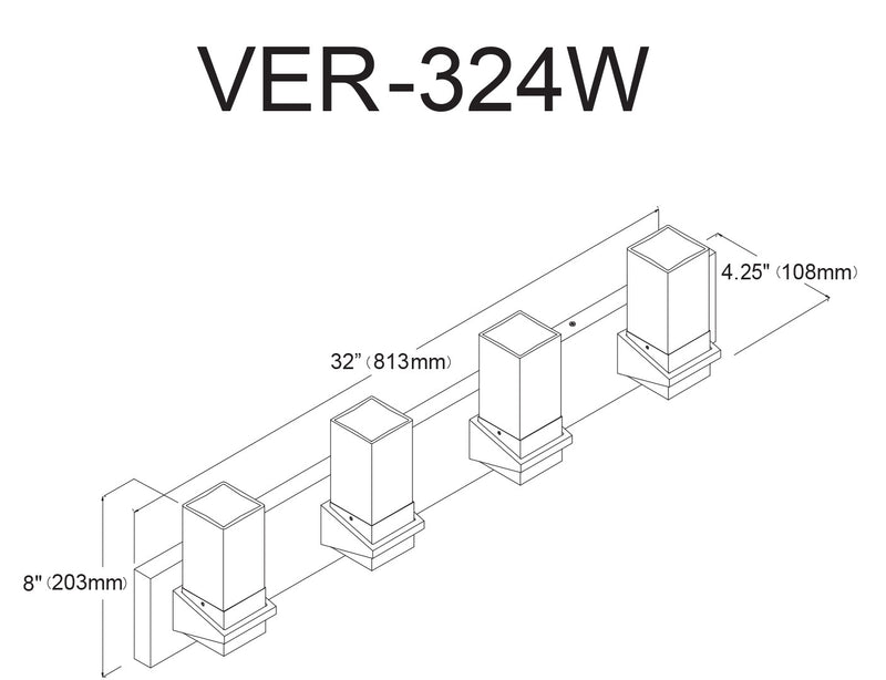 Lumière de coiffeuse Veronica de Dainolite en verre transparent, fini chromé poli et 4 ampoules