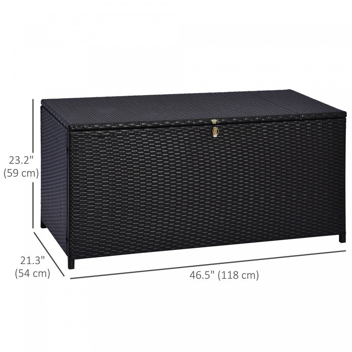 Outsunny Boite De Rangement En Rotin Marron