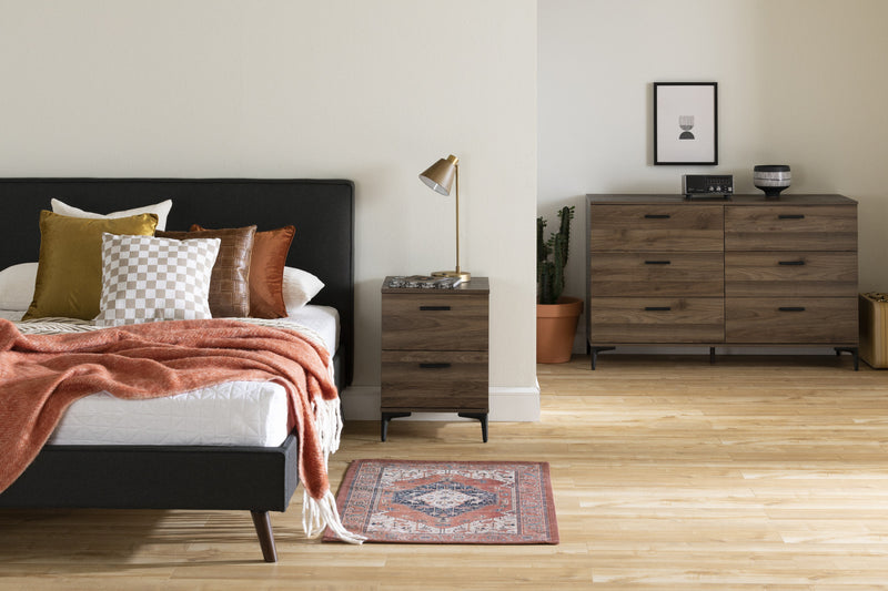 Commode Musano à 6 tiroirs - noyer naturel