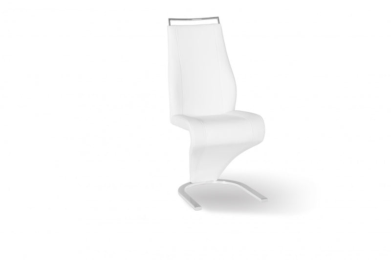 Chaise De Salle A Manger Pollock En Similicuir Blanc (ensemble De 2)